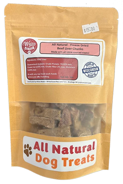 Weiss Meat Company All Natural Freeze Dried Beef Liver Chunks